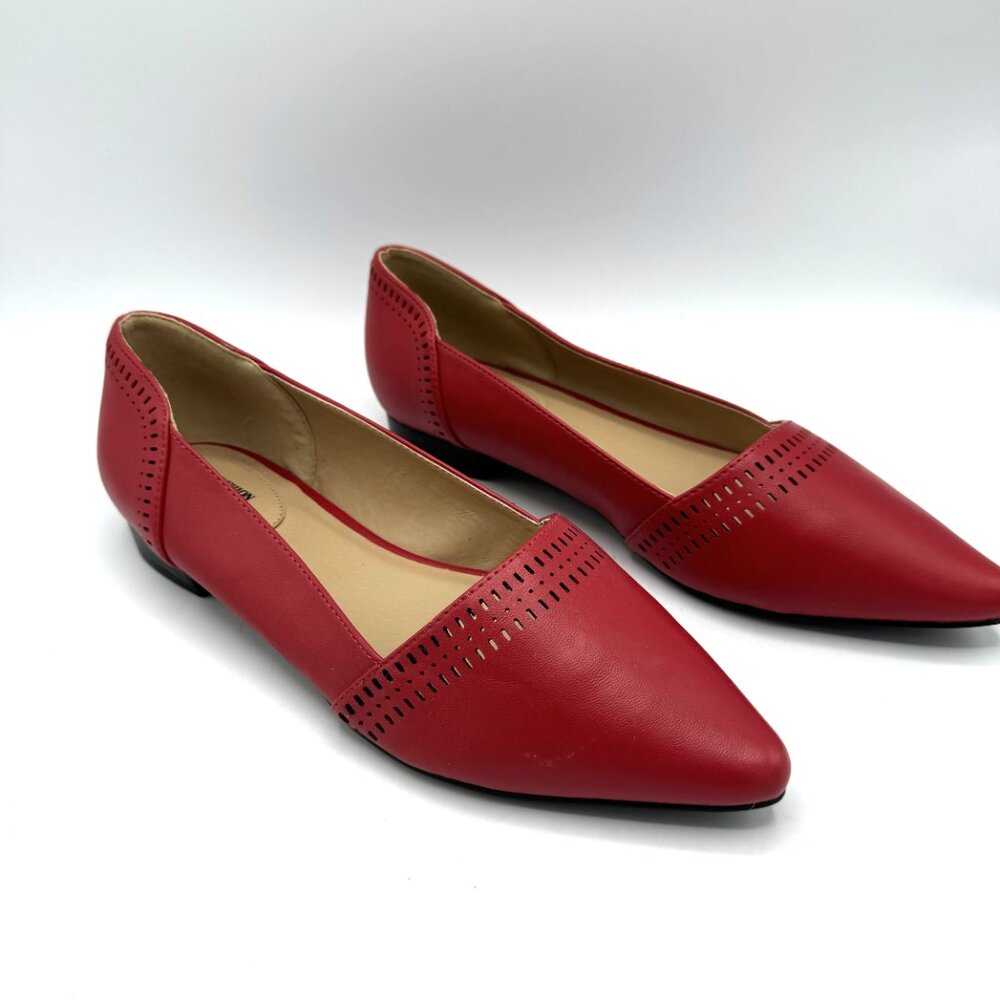 Cushion Walk by Avon Luna Perforated Flat / Chaussures Red Shoes Size 8 - Picture 2 of 10